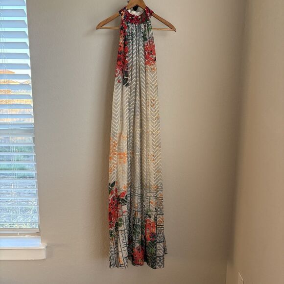 Anthropologie Bhanuni by Jyoti Marilla Beaded Halter Dress Maxi Lined Size Small - Picture 3 of 9